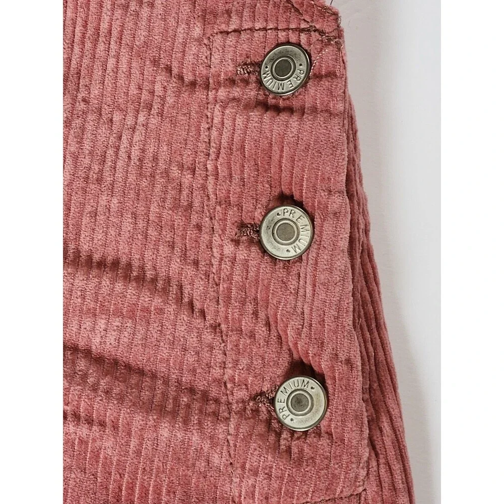 Love Tree Mauve Blush Bib Overall Corduroy Jumper Mini Skirt S Womens Juniors - Picture 4 of 4